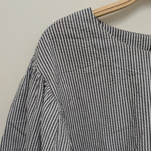 Banana Republic XS Balloon Puff Sleeve Striped Casual Blouse - Picture 6 of 10